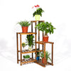 Garden Multi Tier Pine Wood Plant Stand Flower Potted Shelf In & Outdoor Holder