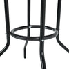 Garden Bistro Table Tempered Glass Top Metal Leg Coffee Table with Parasol Hole