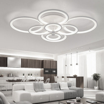 Modern Lamp Ring LED Ceiling Light Chandelier Lights Living Dining Room Decor UK