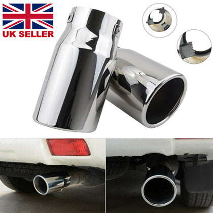 2X 75mm Chrome Stainless Steel tube Car Tail Exhaust Pipe Tip Trim End Muffler