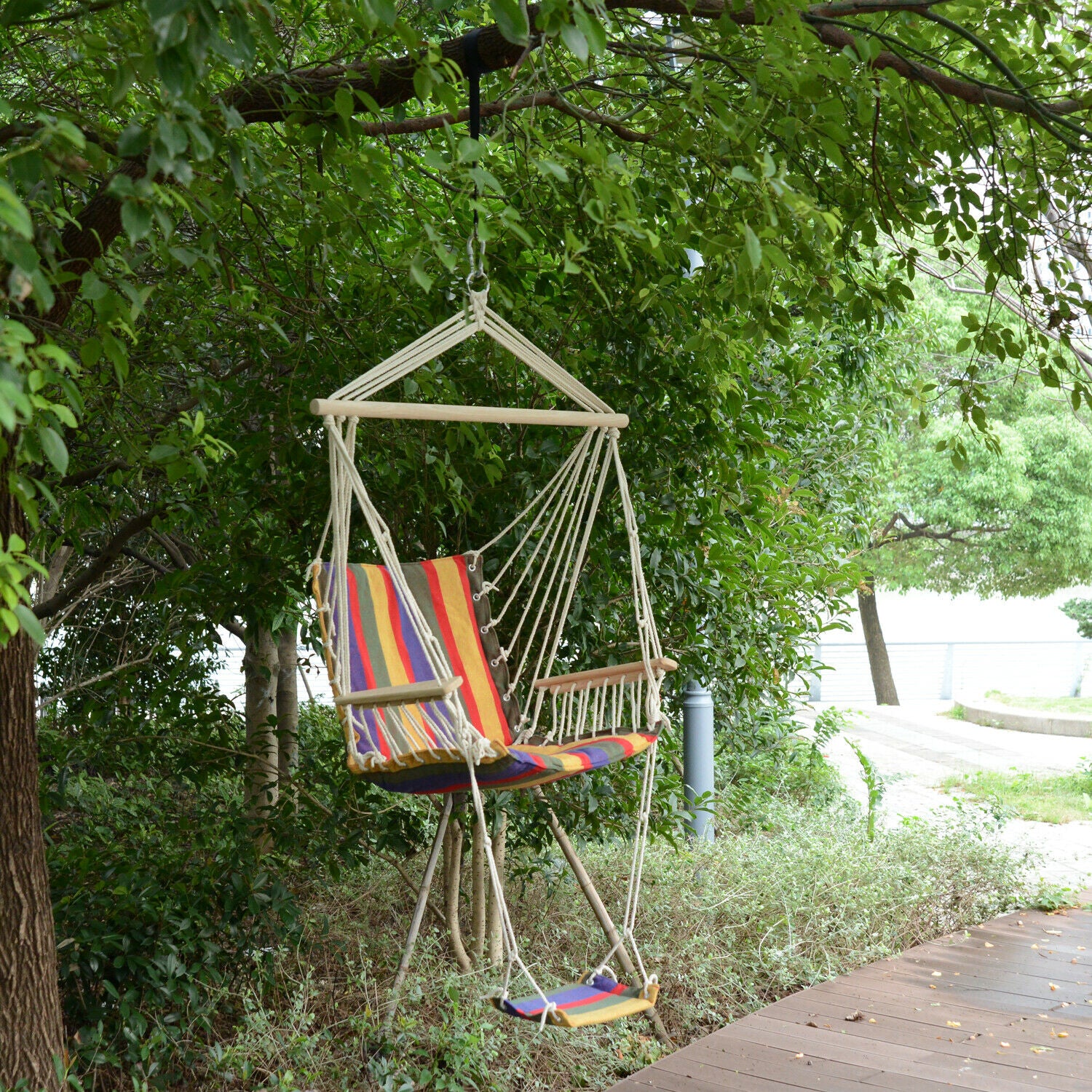 Wooden swing to hang from tree sale