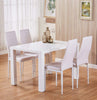 White High Gloss Dining Table Dining Room Wood Rectangular 4-6 Seats Kitchen