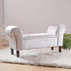 Bed End Bench Crushed Velvet Armed Chaise Lounge Sofa Padded Window Seat