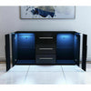 RGB LED Black Storage Cabinet High Gloss TV Unit Stand Sideboard Cupboard
