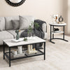 Set of 2 Coffee Nesting Table Set Detachable 2-Tier Sofa Side Table Faux Marble