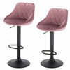 2x Bar Stools Gas Lift Stools Velvet Breakfast Kitchen Club Cafe Swivel Chairs