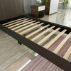 Lisbon Bed Faux Leather Single 3FT Modern Headboard Slatted Bed Frame Brown