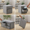 Folding Storage Ottoman Drawers Box Pouffe Seat Stool Home Foot Stool Bench UK