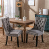 Set of 2 Velvet Dining Chairs High Back Wooden Legs for Home Dining Room Kitchen