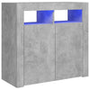 Sideboard Console Table Cabinet Cupboard RGB LED Lights Shelves Concrete Grey