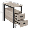 Bedside Table End Table with 2 Drawer Storage Cabinet for Bedroom/Living room