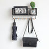 Wall Mounted Shelf Hooks Basket Wire Rack Storage Unit With Key Hanging Hangers