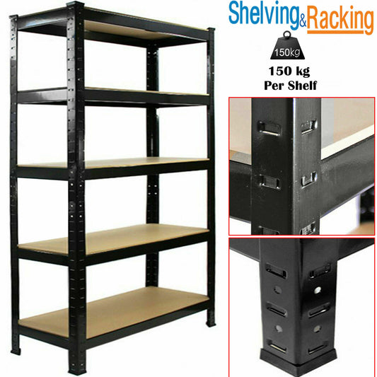 Garage Shed 5 Tier Racking Storage Shelving Units Boltless Heavy Duty Shelves UK