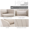 Stylish Retro Linen Swivel Tub Chair Steel Frame Cushion Wide Seat Cream
