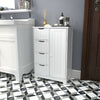 White Bathroom Cabinet Unit Drawers&Door Cupboard Storage Freestanding Furniture