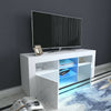 Modern White High Gloss Corner TV Unit Stand Cabinet LED Light W/ Storage Drawer