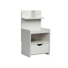 UK White Bedside Table Drawer Cabinet Bedroom Furniture Storage Nightstand Shelf