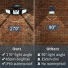 UK 74 LED Solar Power PIR Motion Sensor Lamp Outdoor Garden Security Wall Light