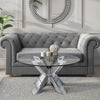 Round Silver Glass Coffee Table - Jade Boutique JAD016