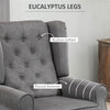Grey Accent Armchair Retro Button Tufted Wingback Chair Vintage Wing Back Couch