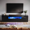 High Gloss 200cm Black TV Stand Cabinet Unit Living Room Furniture with RGB LED