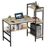 Industrial 120cm Computer Desk w/ Shelves and Computer Tower, Writing Table