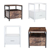 Bedroom Night Stand Bedside Cabinet Rustic Wooden 1 Drawer With Shelf Side Table