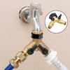 3/4'' 2-Way Double Garden Brass Tap Water Hose Pipe Splitter Adapter Connector