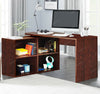 Computer Desk With Shelves L-shaped Corner PC Table Home Office Workstation