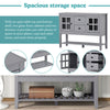 SIDEBOARD 2 DRAWERS DOORS CUPBOARD KITCHEN BUFFET CABINET W/ STORAGE SHELF GREY