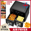 Air Fryer Dual Basket 9 Litre Touch Digital Display with Timer Non-Stick Kitchen