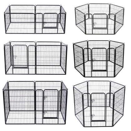 6/8 Panel Pet Play Pen Puppy Dog Animal Exercise Run Cage In/Outdoor Metal Fence