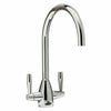 Kitchen Tap Sink Mixer Twin Lever Tap Swivel Modern Chrome Basin Waterfall Taps