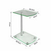 Modern Glass Beside Table C Shaped 2Tier Storage Side End Sofa Corner Nest Table