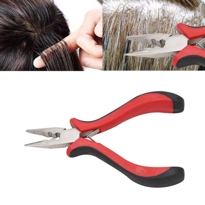 Hair Extensions Pliers Hook Tool Kit For Micro Ring Loop with 100 Silicone Beads