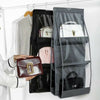 UK Hanging Handbag Organizer 6 Pockets Shelf Bag Storage Holder Wardrobe Closets