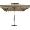 Garden Parasol Banana Cantilever Umbrella Crank Sun Shade Patio Outdoor W/ Base