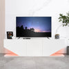 LED TV Stand Cabinet Unit Modern High Gloss Doors MDF 140cm Entertainment RGB