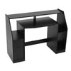 Gaming Computer Table w/ Shelf & RGB Lights Laptop Desk Office Workstation Black