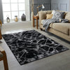 MODERN PATTERN RUG BLACK GREY SOFT LARGE LIVING ROOM FLOOR BEDROOM CARPET RUGS