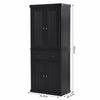 Freestanding Kitchen Storage Cabinet w/ Drawers Cupboards Shelves Home Black