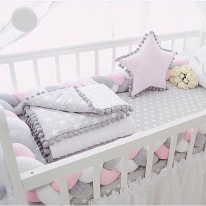 PILLOW BUMPER FOR COT / COT BED BOWTIE DIY ALL ROUND NURSERY BEDDING CUSHION SET