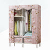 Large Canvas Wardrobe Foldable Clothes Cupboard Storage Organiser Shelving Rail