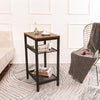 Industrial Side Table Metal Bedside Nightstand Shelf Storage Plant Lamp Stand