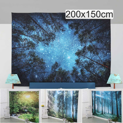 3D Forest Wall Hanging Tapestry Landscape Blanket Decor Bedspread Large Room