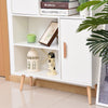 Free Standing Bookcase Shelves Unit Storage Cabinet w/ Two Doors White
