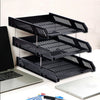 3 Tier Office Filing Trays Desk Organiser A4 Document Paper Rack Folder Storage