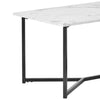 COFFEE TABLE WITH MARBLE EFFECT TOP AND BLACK METAL LEGS LIVING ROOM FURNITURE