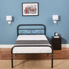 Austin Metal Bed Frame 3ft Single Size Solid Bedstead Base Headboard Black