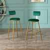 2x Velvet Bar Stools Bar Chairs Breakfast Dining Stools Home Office Kitchen Bar